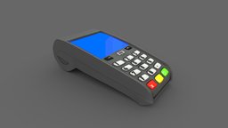 Low Poly Handheld Wireless POS Machine wireless, credit, card, point, handheld, machine, sale, pos, pbr, low, poly, of
