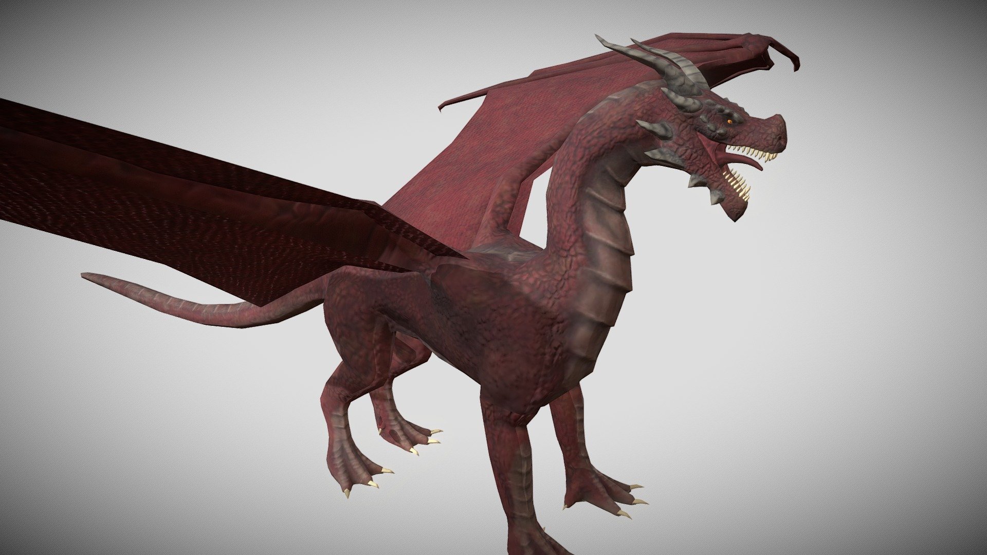 low poly fire dragon - dragon low poly - Download Free 3D model by Peterb3d 3d model