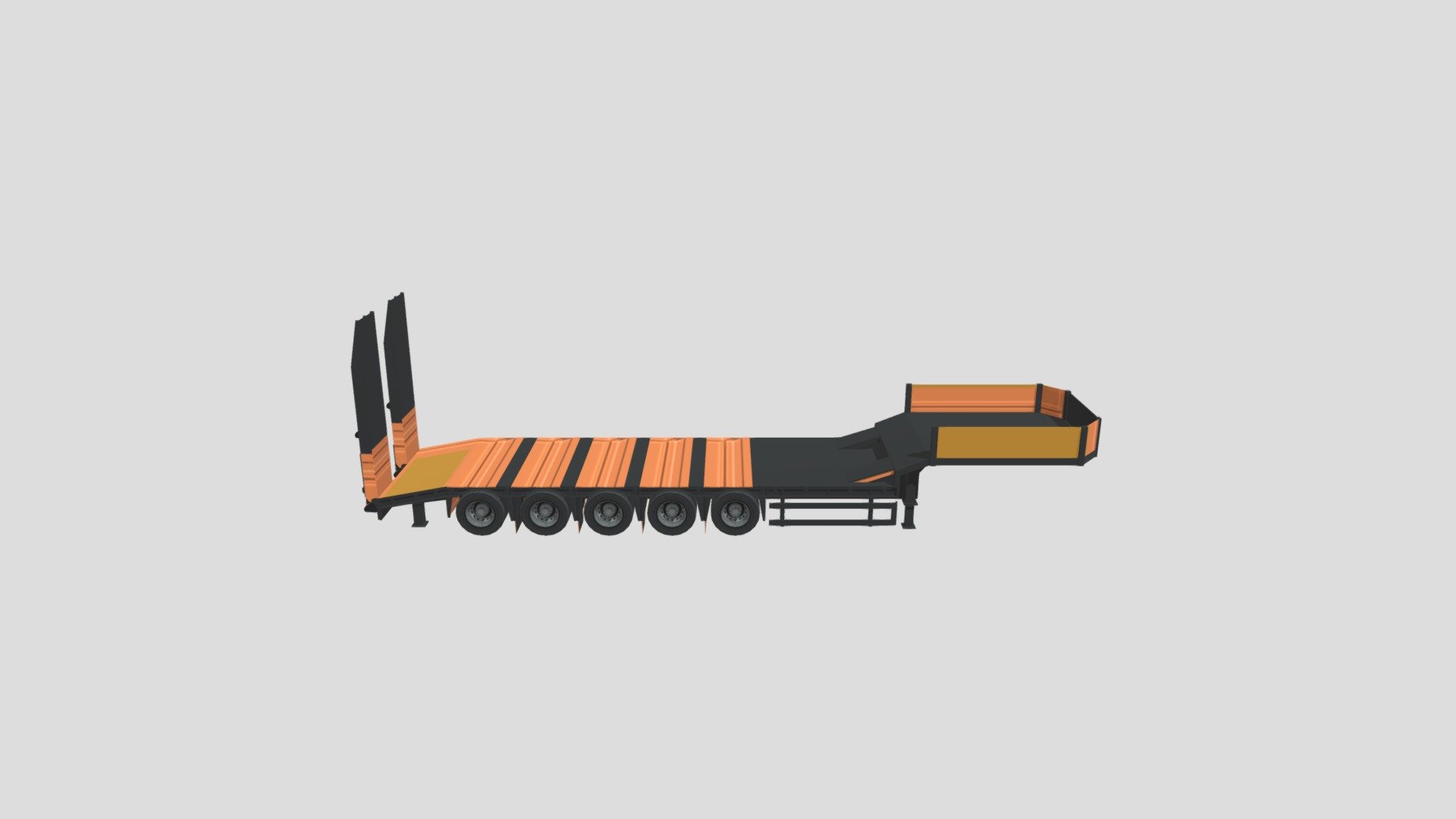 Low loader trailer model. You can use it as active or background asset in game 3d model