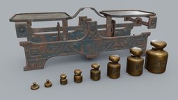 Balance Scale and Weights PBR