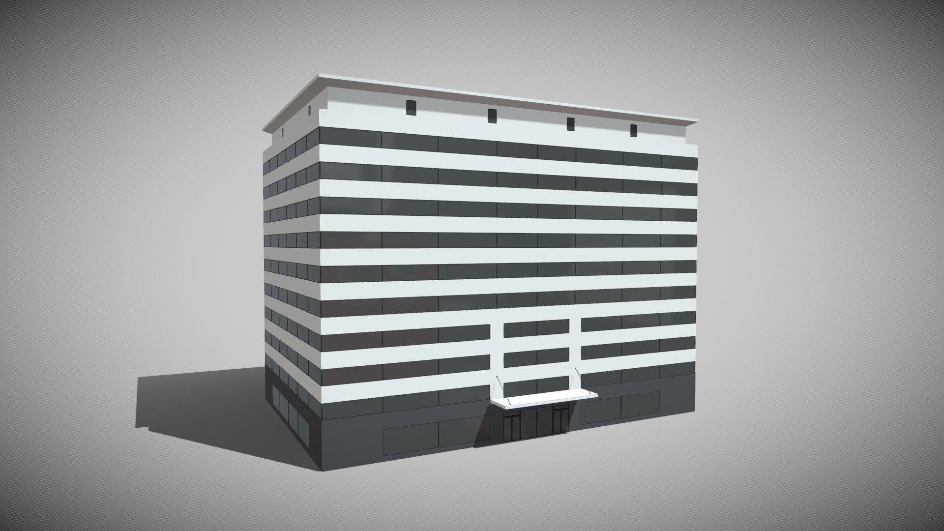 Detailed model of a Commercial Building with no interior, modeled in Cinema 4D.The model was created using approximate real world dimensions.

The model has 5,200 polys and 6,789 vertices.

An additional file has been provided containing the original Cinema 4D project files and other 3d export files such as 3ds, fbx and obj 3d model