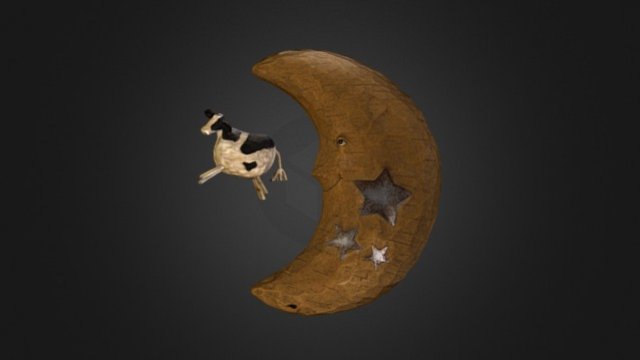 The cow jumped over the moon - 3D model by acrofish 3d model