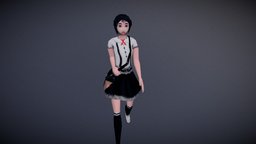 Main Character psx, horrorgame, lowpoly, gameasset, female