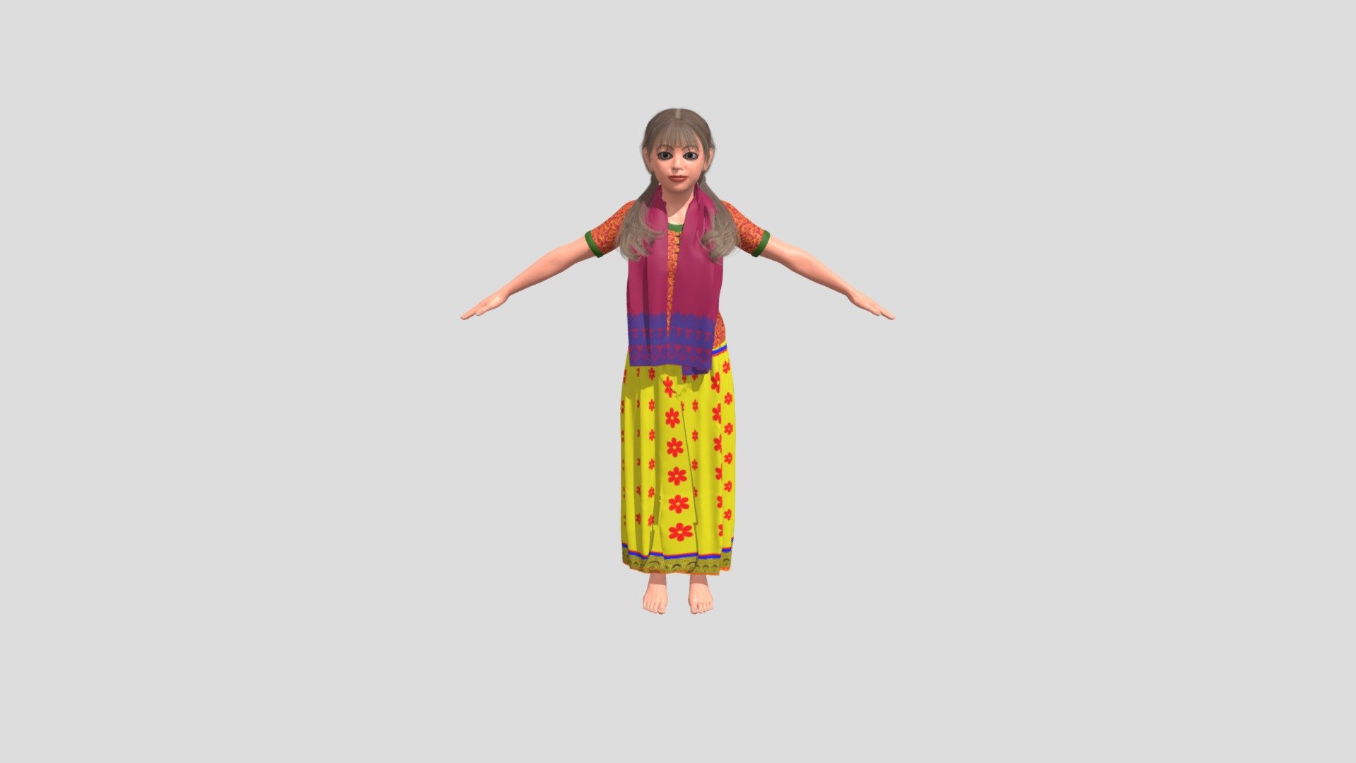 Bangladeshi Child Character - Ampatha Grail - 3D model by Fazlul Karim (@rabbyml) 3d model