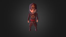 Chibi Assassin cute, chibi, warrior, fighter, character, unity, asset, game, lowpoly, low, man, human