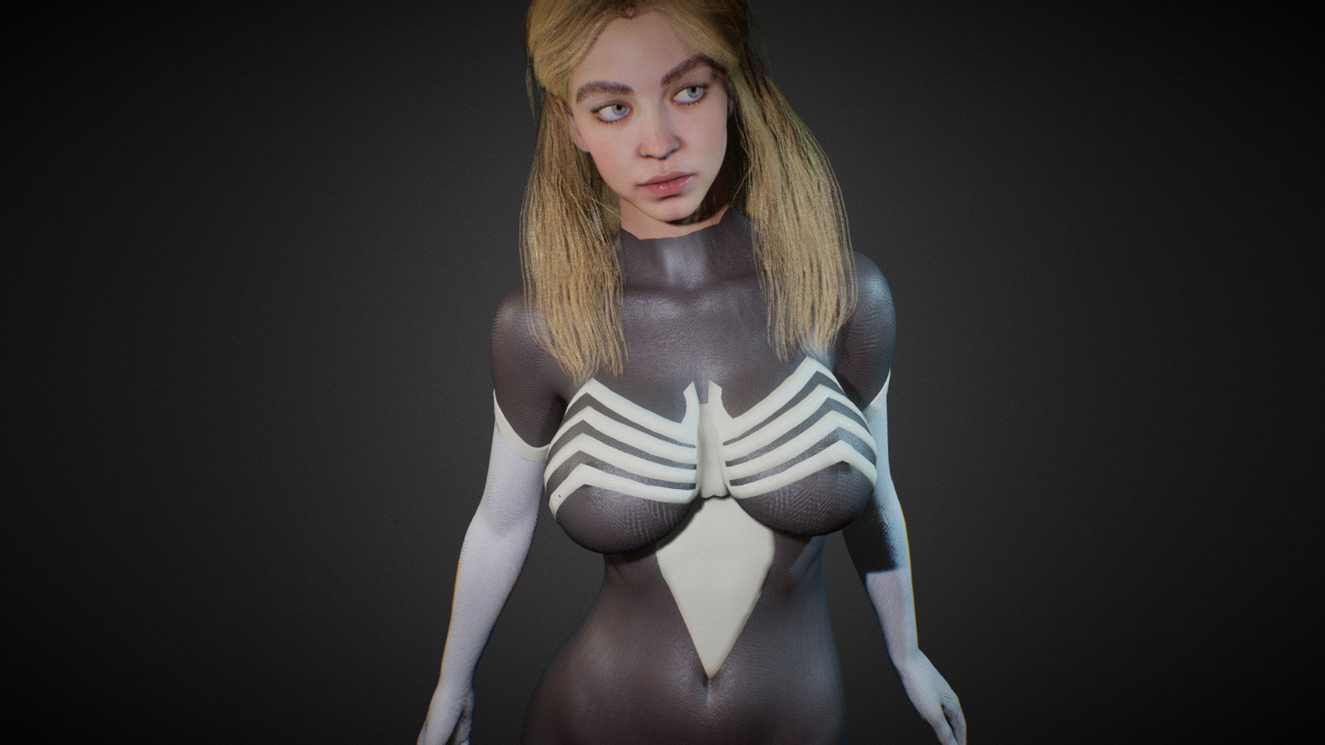 * PLEASE DOWNLOAD THE RAR INSIDE THE ADDITIONAL FILES!!!
Spider Woman with mask. Model in Blender file. Fully rigged. SSS subsurface scattering. mixamo bone names for animation. includes 2 hair styles and 1 extra shapekey 3d model