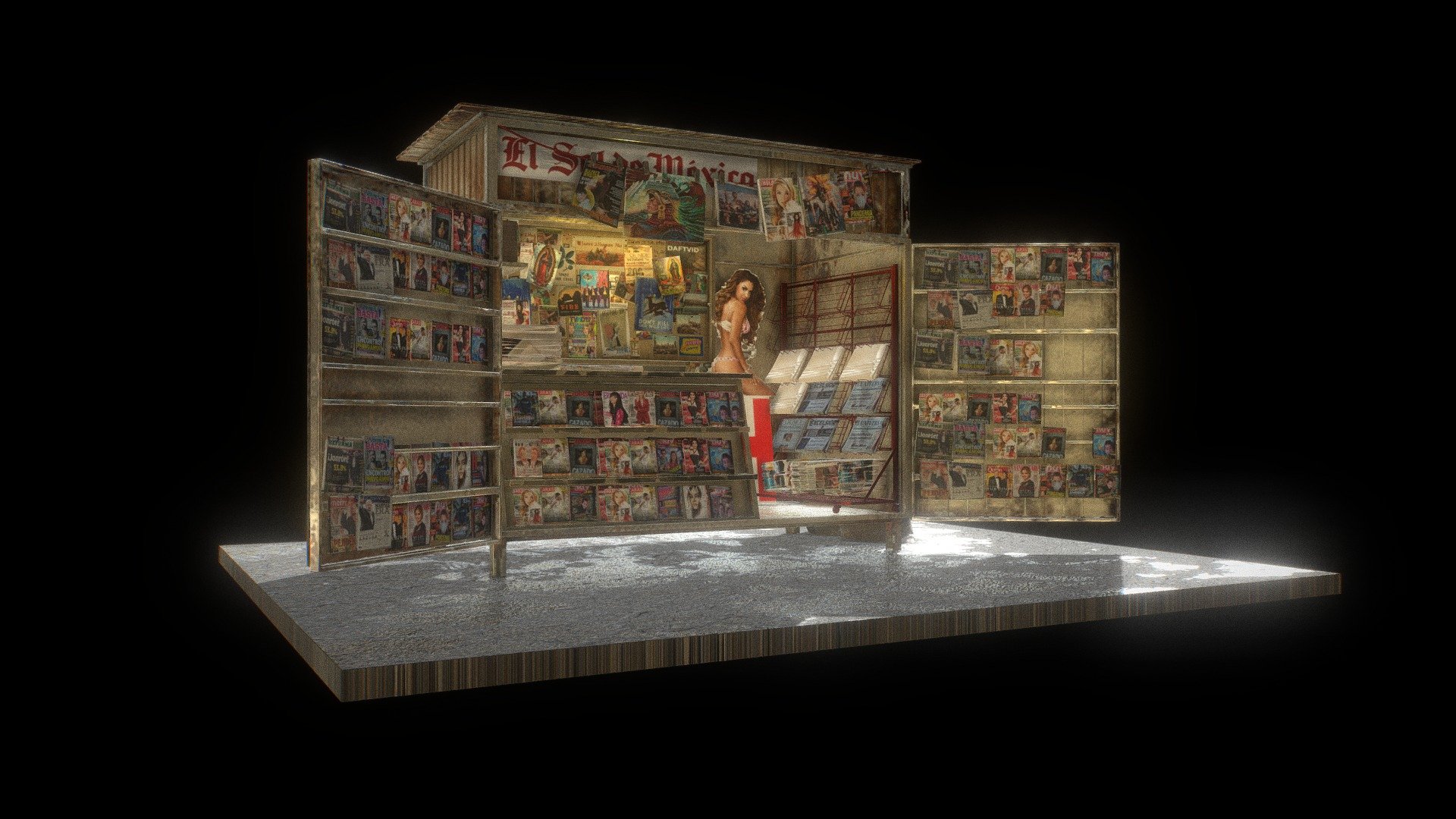 The newsstands in Mexico are a symbol of Mexican culture.
I have worked on this model for a long time 3d model