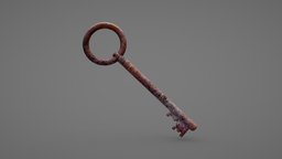 Rusty Key rust, key, hd, prop, rusty, metal, old, asset, gameasset, gameready, 3dee, rusty-key