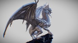 Silver Dragon Miniature for 3d Printing miniature, silver, dnd, dndminiature, creature, monster, dragon