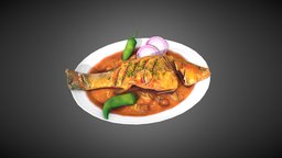 Fish Food food, fish, fastfood, realistic, curry, 3d, texture, pbr, model