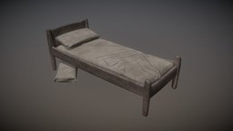 Old Bed + Pillow ancient, bed, 4, pillow, maria, medieval, unreal, series, marco, rest, old, engine, ue4, storia, medioevo, inediblered, rossi, unity, 3d, fantasy, history