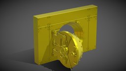 3D Vault storage, security, safe, vault, lock, bank, metal, door