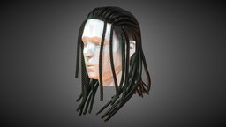 Braided Dreads hair, style, 4, fashion, singer, unreal, mannequin, fbx, engine, dread, curve, dreads, rap, rapper, hiphop, braid, haircut, rasta, hairstyle, godot, unity, unity3d, blender, poly, gameready