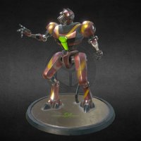 TigraBot Weathered and Painted humanoid, tiger, mech, substancetiger, substancepainter, robot