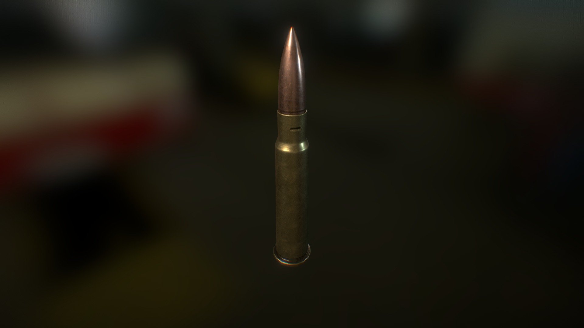 A single British 303 bullet with shell - British .303 - 3D model by HK (@ezykeyal) 3d model