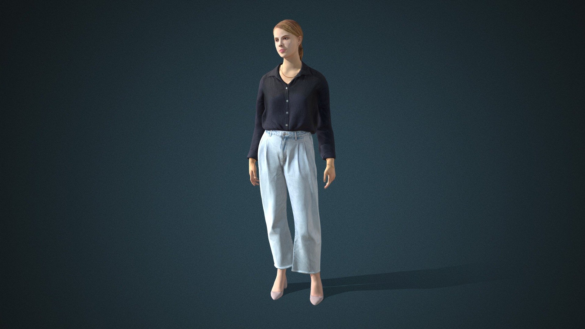 Do you like this model?  Free Download more models, motions and auto rigging tool AccuRIG (Value: $150+) on ActorCore
 

This model includes 2 mocap animations: Female_Idle, Female_Walk. Get more free motions

Design for high-performance crowd animation.

Buy full pack and Save 20%+: Street People Vol.1


SPECIFICATIONS

✔ Geometry : 7K~10K Quads, one mesh

✔ Material : One material with changeable colors.

✔ Texture Resolution : 4K

✔ Shader : PBR, Diffuse, Normal, Roughness, Metallic, Opacity

✔ Rigged : Facial and Body (shoulders, fingers, toes, eyeballs, jaw)

✔ Blendshape : 122 for facial expressions and lipsync

✔ Compatible with iClone AccuLips, Facial ExPlus, and traditional lip-sync.


About Reallusion ActorCore

ActorCore offers the highest quality 3D asset libraries for mocap motions and animated 3D humans for crowd rendering 3d model