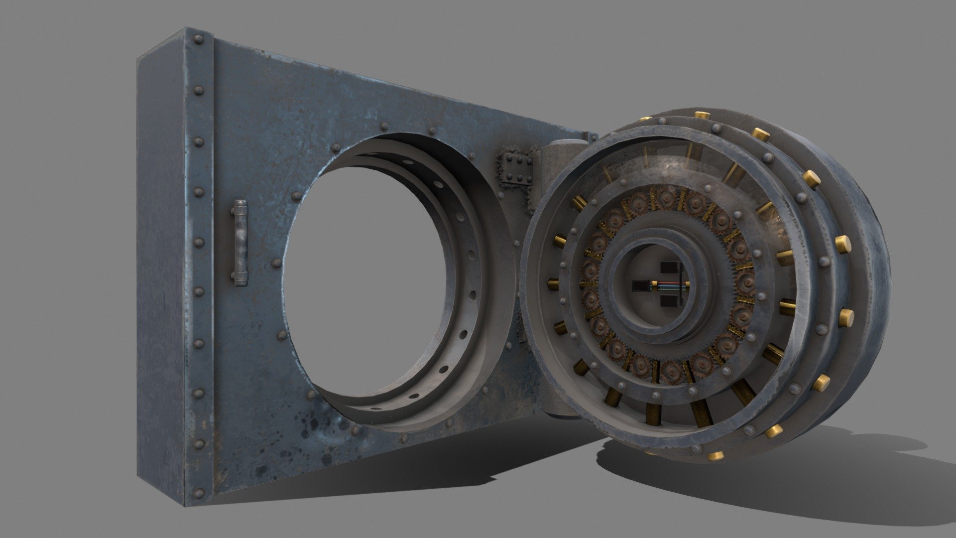 reloaded model - Bank vault | Armored Door | Low poly - Download Free 3D model by tasha.kosaykina 3d model