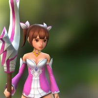 Sorcerer wizard, magician, animations, femalecharacter, lowpolymodel, handpainted, lowpoly, gameasset
