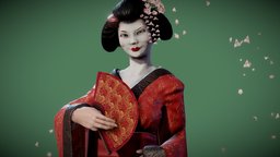 Geisha geisha, substancepainter2, substance, blender, characters