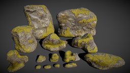 Mossy Rocks Pack ruins, rpg, forest, grass, exterior, rocks, fps, medieval, geology, unreal, pack, mountain, cave, wet, survival, rain, gray, exploration, props, nature, moss, jungle, mossy, tunnel, minerals, rocky, woods, useful, prehistory, utility, low-poly-model, unity, low-poly, asset, pbr, lowpoly, stone, fantasy, rock, "prehistoric", "environment"