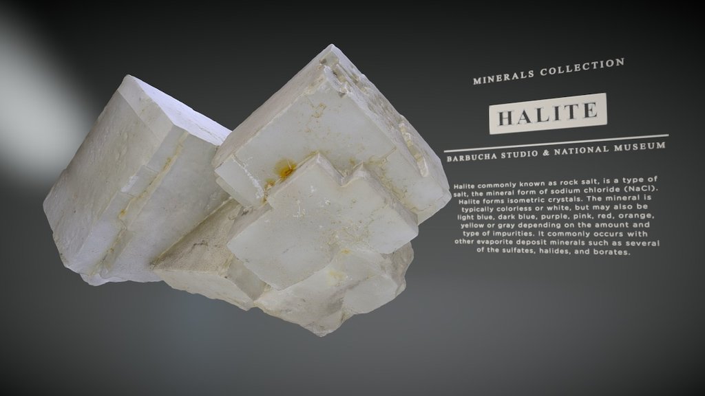 National Museum | Prague - mineral: HALITE 686 - 3D model by Narodni_muzeum 3d model