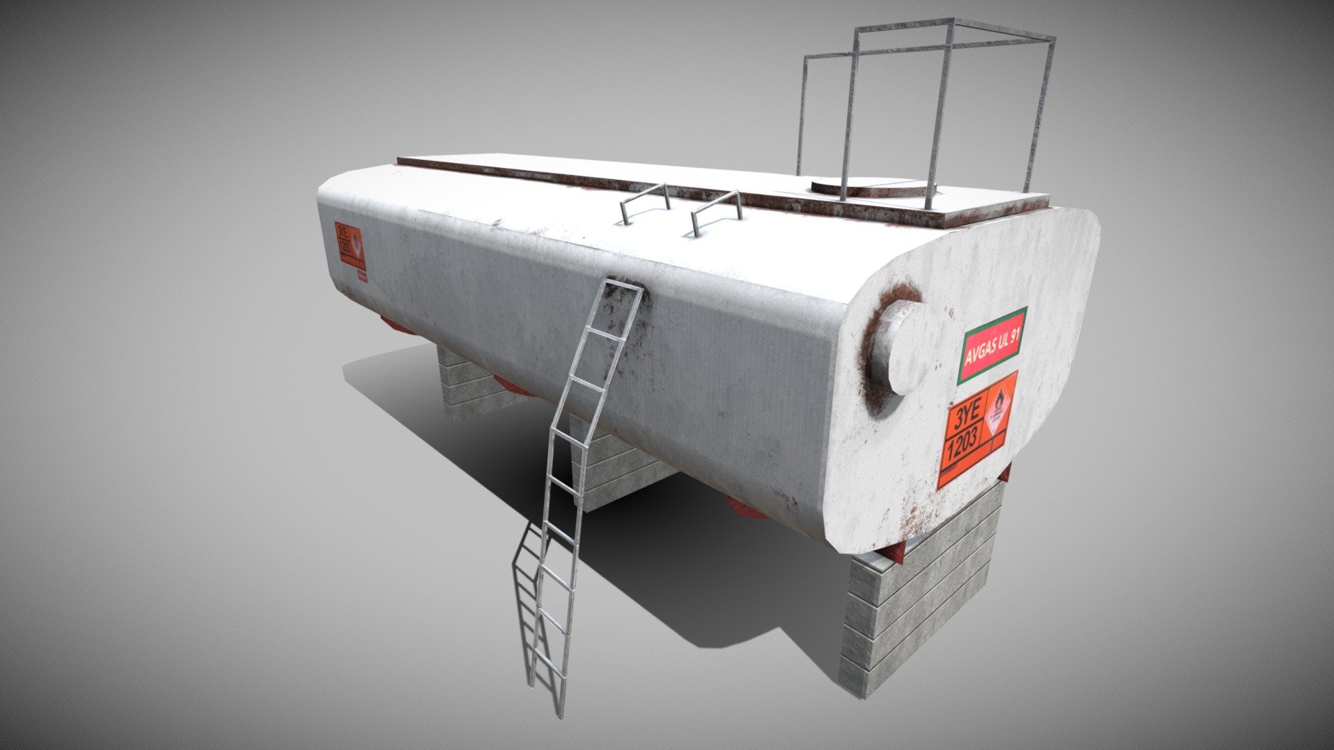 An aviation Fuel Tank found at airports. Low poly model ready for game use - Fuel Tank 2 - Low Poly Game Ready - Buy Royalty Free 3D model by Gobby (@thegobby) 3d model