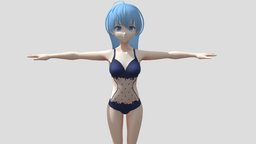 【Anime Character】Rei (Swimsuit/Unity 3D) japan, animegirl, animemodel, anime3d, japanese-style, anime-character, vroid, unity, anime, japanese
