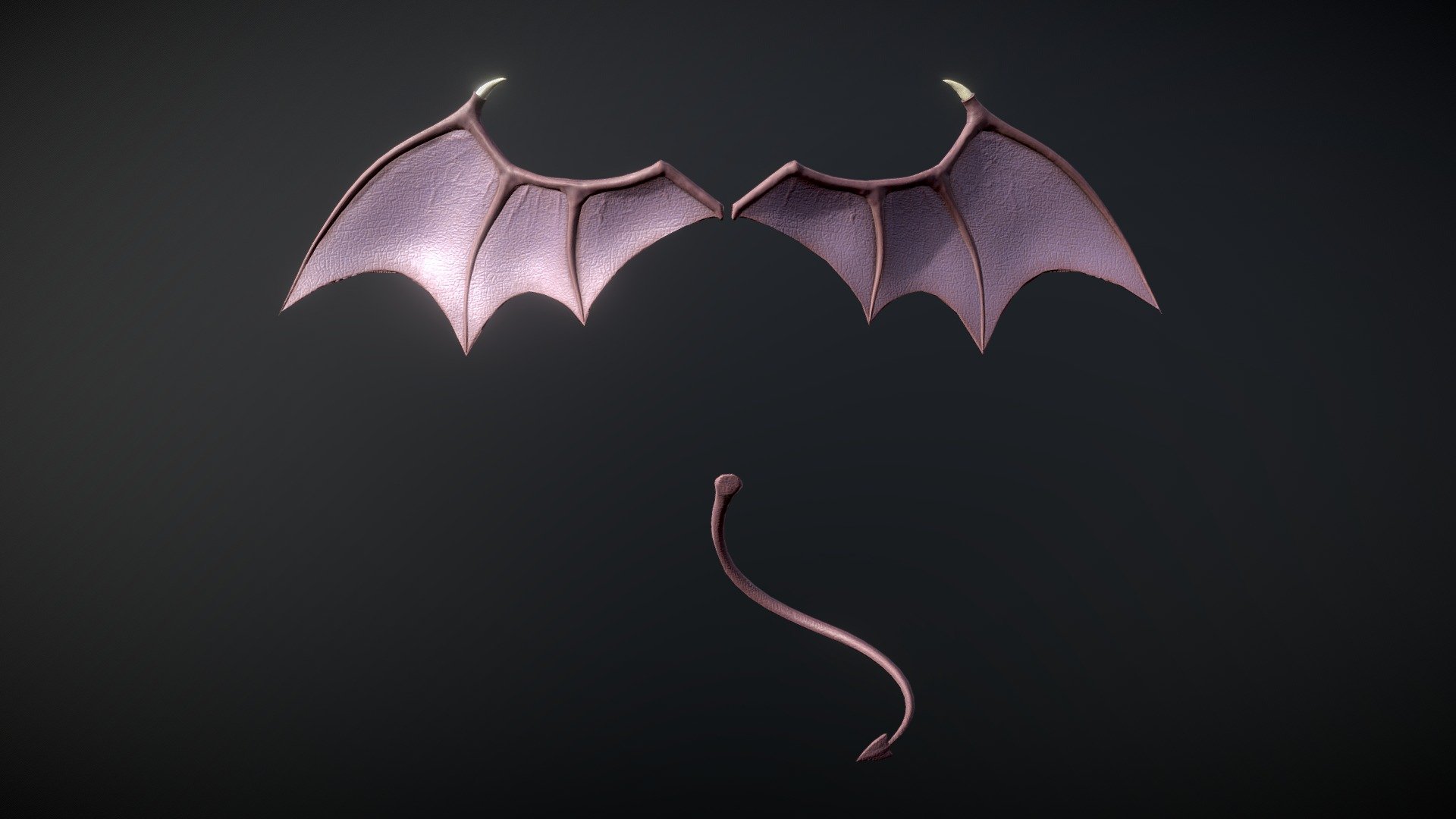 Low-poly Demon Wings and Tail.

Modeled in ZBrush, Maya.

UV mapped and textured.

Available Format: OBJ, FBX.

Thank you so much for your interest! - Demon Wings and Tail Low-Poly - Buy Royalty Free 3D model by tran.ha.anh.thu.99 3d model