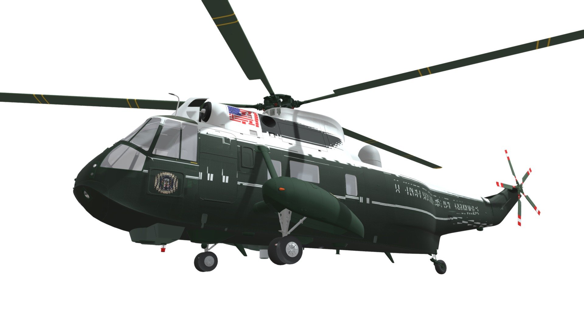 High quality 3d model of marine one helicopter 3d model