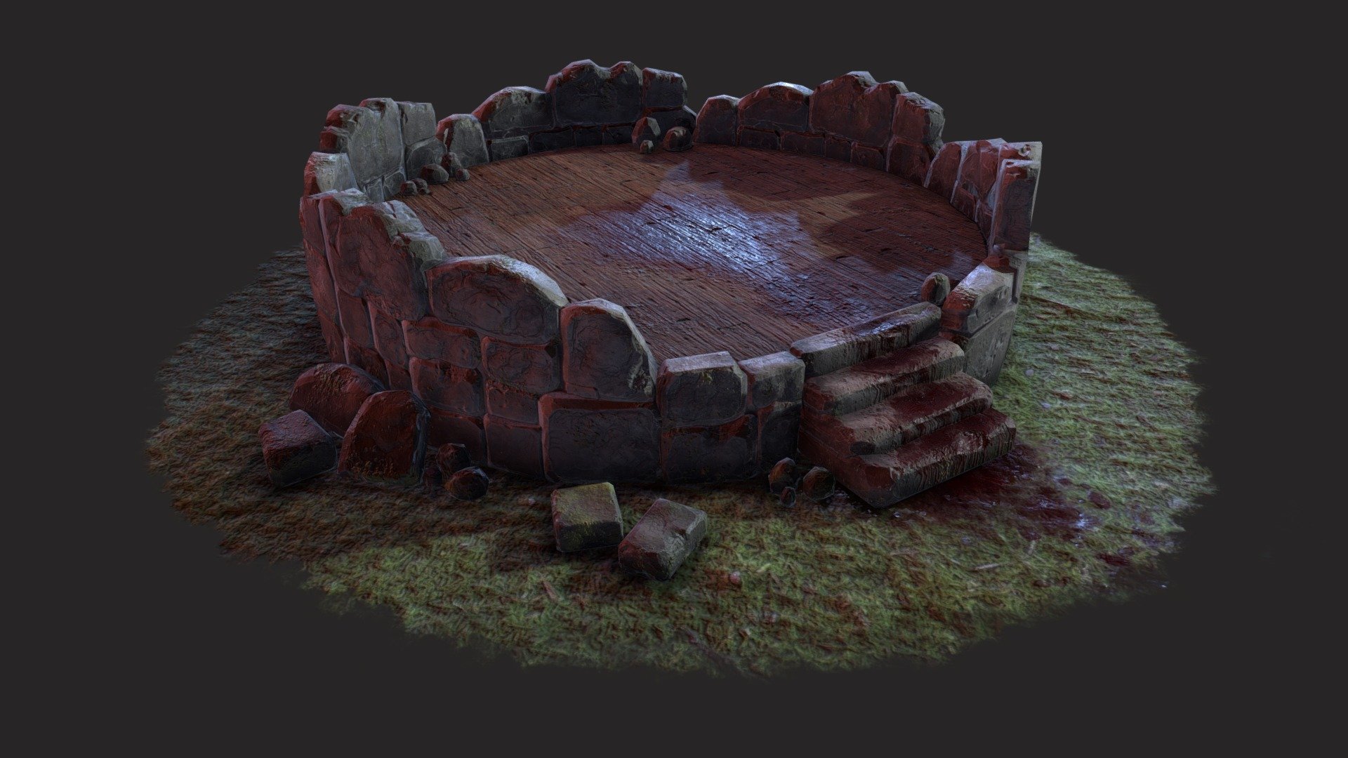 This is the textured game res model of my broken castle 3d model