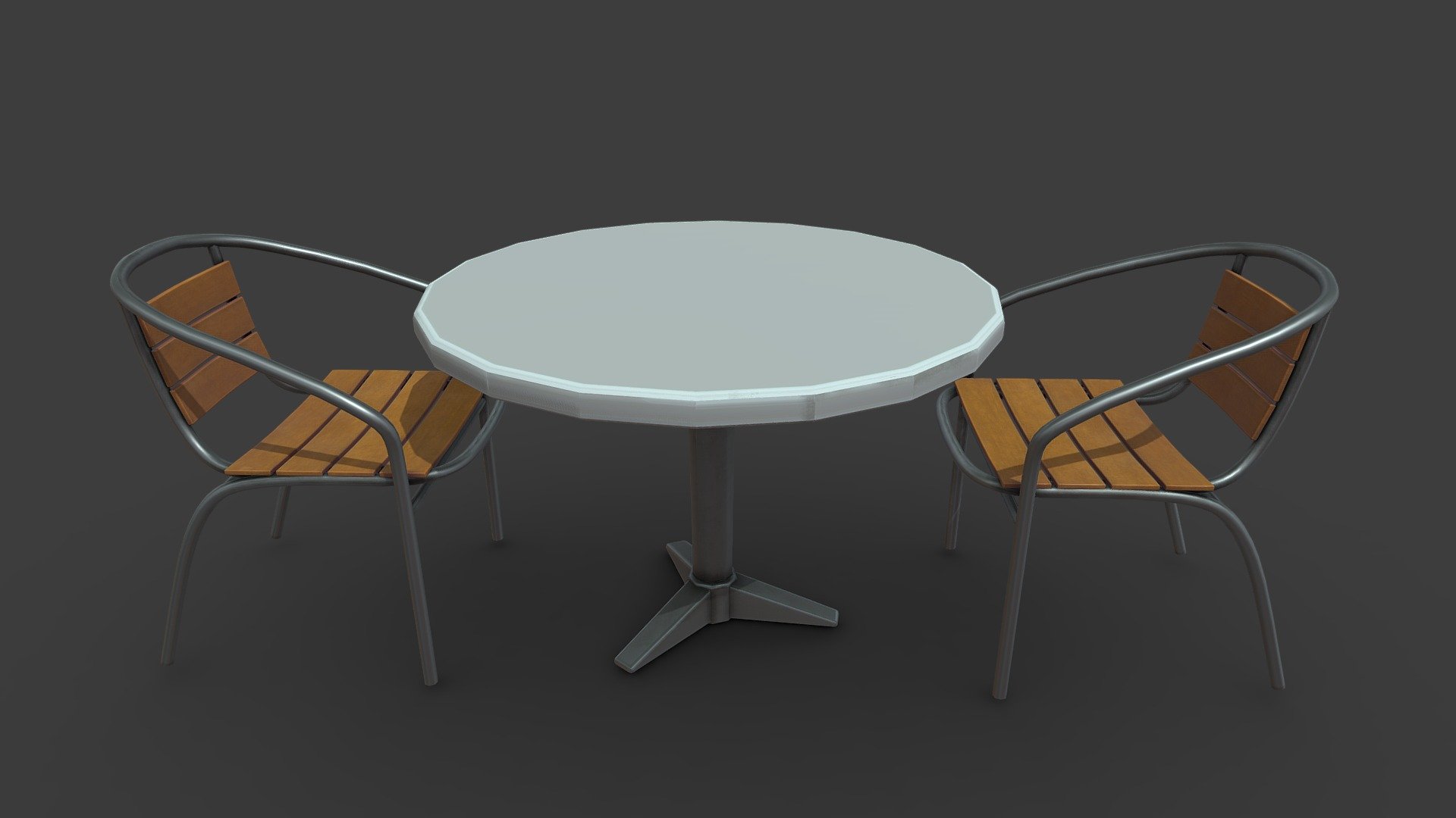 Stylized table and chairs that can be used for any occasion 3d model