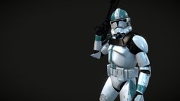 Clone Captain Howzer commander, rifle, trooper, armor, bad, empire, soldier, blaster, clone, captain, imperial, phase, wars, battle, star, republic, galactic, 4ktextures, weapon, character, pbr, scifi, helmet, low, military, animation, rigged, gameready, batch, howzer