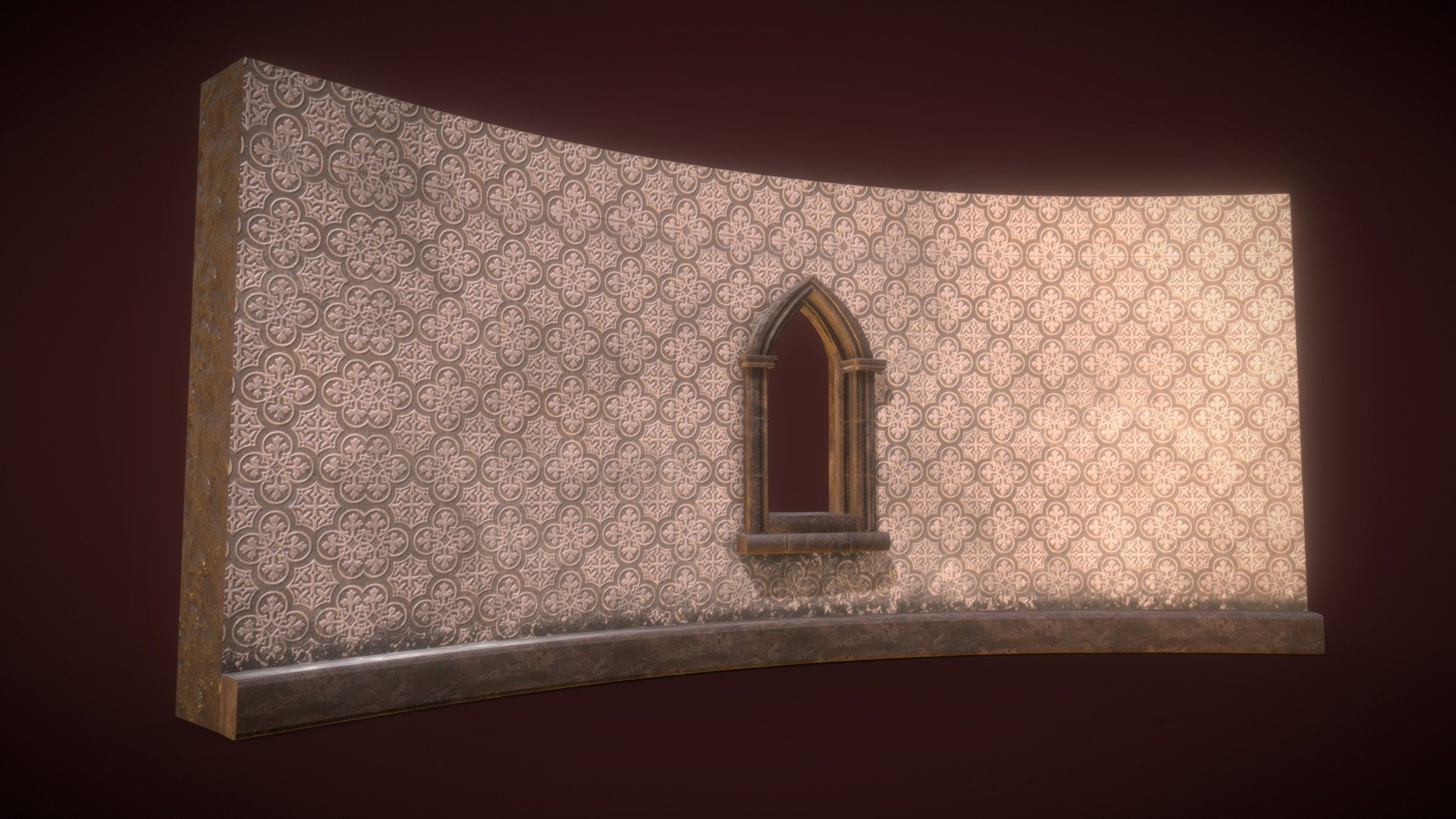 1/3 half cylinder Medieval wall - Download Free 3D model by Kitbash3D (@gtioseco) 3d model