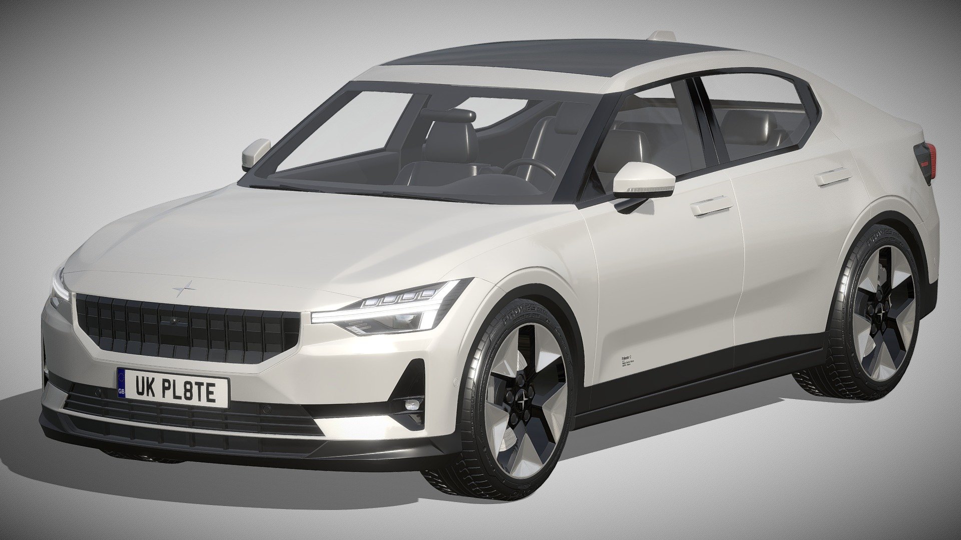 Polestar 2 2023

https://www.polestar.com/us/polestar-2/

Clean geometry Light weight model, yet completely detailed for HI-Res renders. Use for movies, Advertisements or games

Corona render and materials

All textures include in *.rar files

Lighting setup is not included in the file! - Polestar 2 2023 - Buy Royalty Free 3D model by zifir3d 3d model