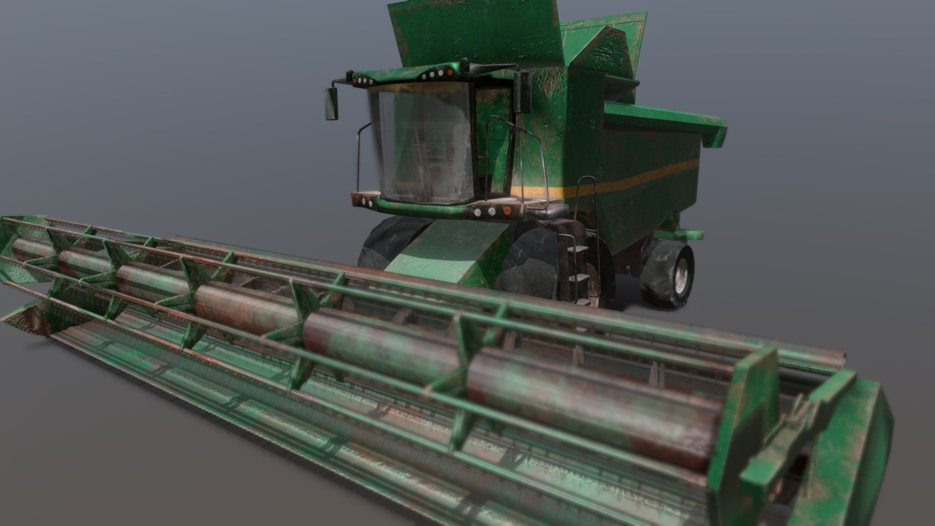 Abandoned rusty combine harvester - Combine01 - 3D model by bojan.radic 3d model