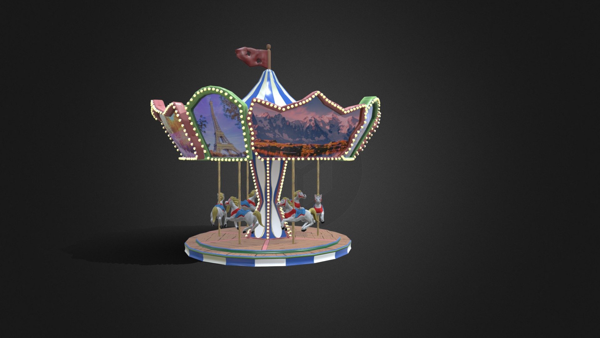 Carousel - 3D model by Xneysi 3d model