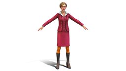 Rigged Young Woman Secretary Stewardess Form office, red, people, , women, form, skirt, buisness, young, shoes, worker, slim, earrings, glasses, uniform, woman, beautiful, casual, teacher, blonde, secretary, braids, low-poly-model, girl, lowpoly-gameasset-gameready, blouse, caucasian, womancharacter, tights, hairstyle, -girl, attendant, stewardess, employee, womenswear, woman3d, girl, casualwear, casual-wear, "buisnesswomen", "braids-hairstyle"