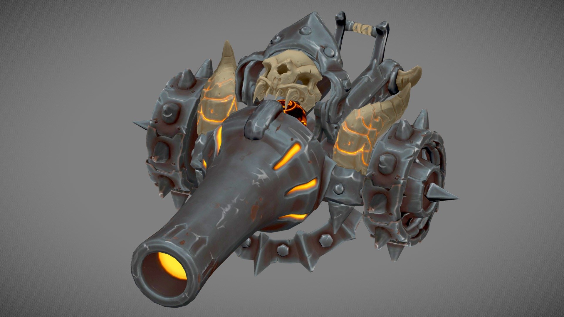 Reference is from a Darksiders concept - Stylized Cannon (Darksiders fan art) - 3D model by Jiggywatt 3d model