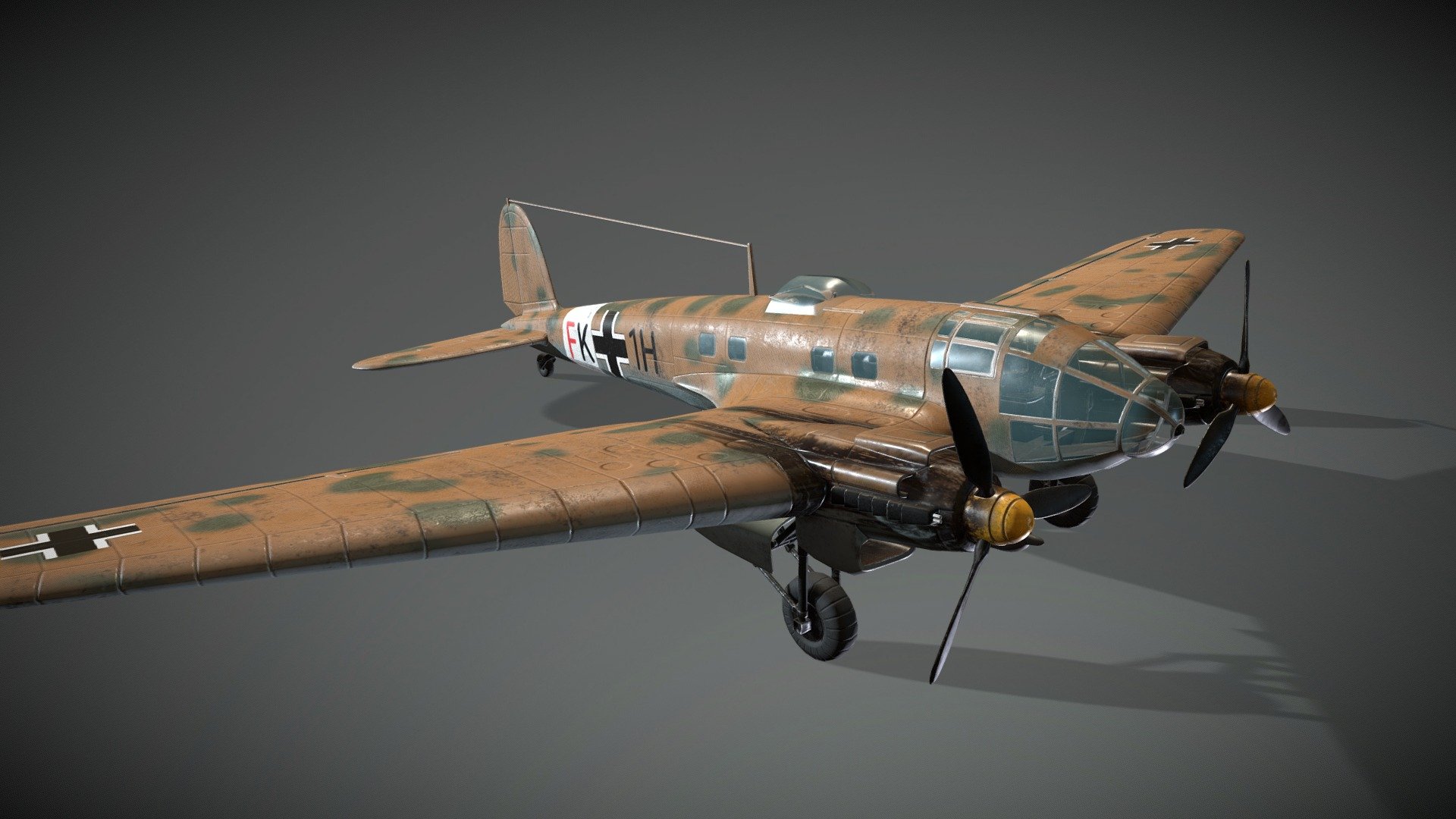 Heinkel He 111 - 3D Model for Escape Germany (PC-Game)

Fully rigged an animated ingame.
Flight Example BF109: https://www.youtube.com/watch?v=jb6zUBnfUZE&amp;t=8s

Model + Textures by: David Falke

Rigged + Animations by: Spaehling

Website: https://www.grip420.com/

Discord: Follow us on Discord

Facebook Follow us on Facebook

Game  Escape Germany - Escape Germany - HE 111 - 3D model by GRIP420 3d model