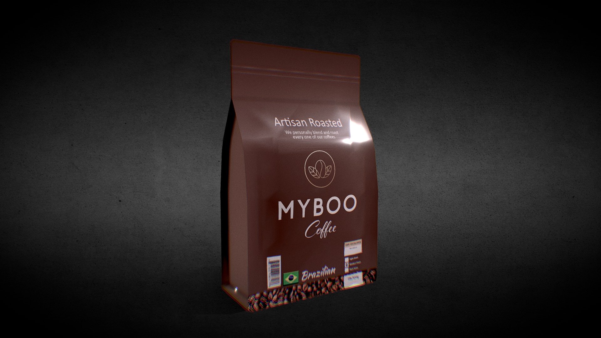 Coffee packaging for Mockup in 3ds Max, developed by Graphic Designer Walter Araujo - Coffee Packaging - Download Free 3D model by Walter Araujo (@walteraraujo) 3d model