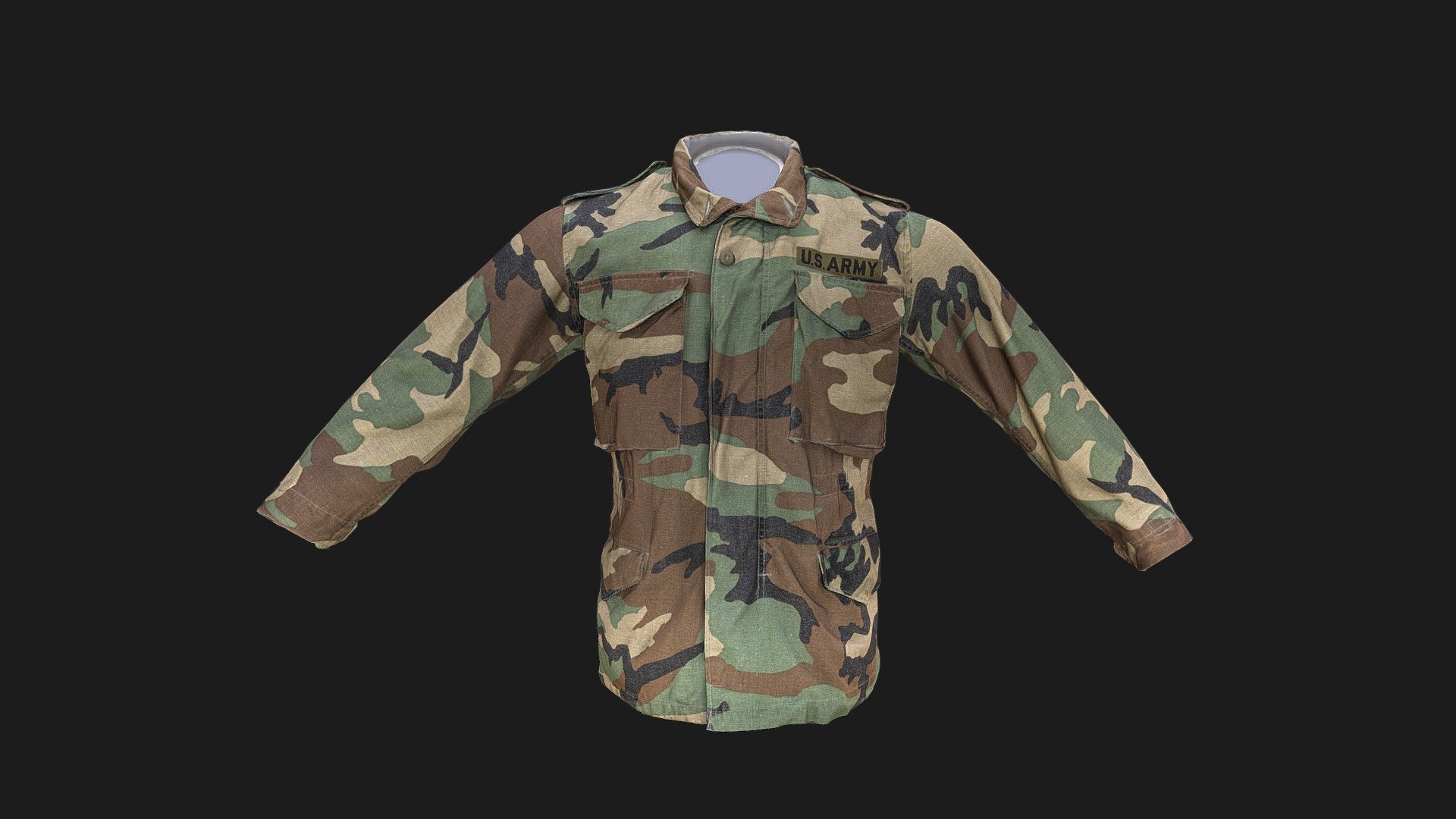A older photogrammetry scan made in 2016 with a D810 and 50mm lens - M65 Woodland U.S military jacket - 3D model by CGNScan 3d model