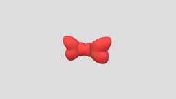 Cartoon Bow object, red, toon, style, prop, bow, knot, item, christmas, decorative, gift, tie, accessory, fabric, ribbon, cartoon, 3d, model
