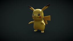 Pikachu fanart, cute, pokemon, gaming, pikachu, cartoons, collectibles, charactermodel, character, cartoon, 3dmodel, sketchfab, anime