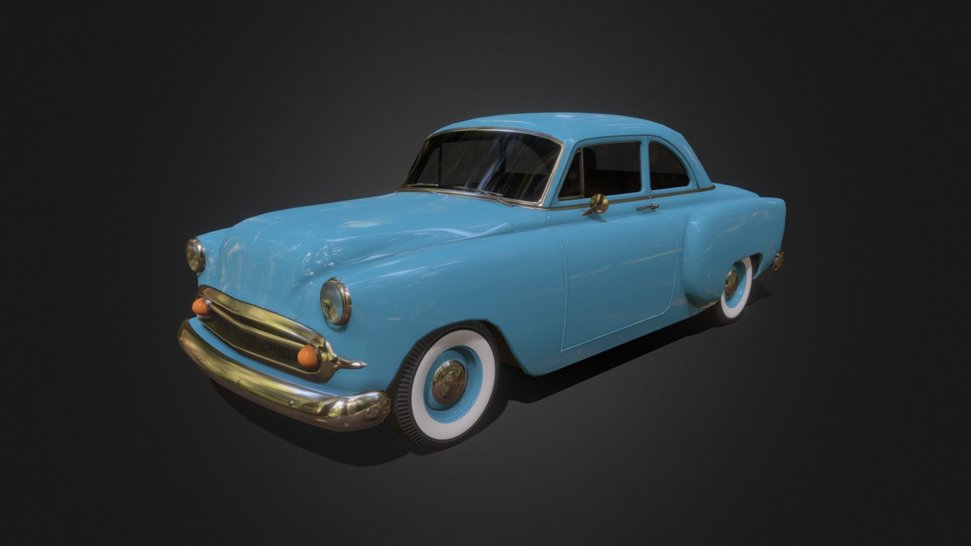 Game-ready vehicle model with Textures, 4 LOD states, and simplified collision meshes.

Vehicle model is based on 1950s car designs with classic white wall tyres 3d model
