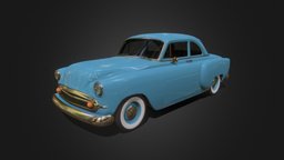 1950s Classic Car #2 muscle, classic, automotive, old, coupe, game-ready, blender, vehicle, car