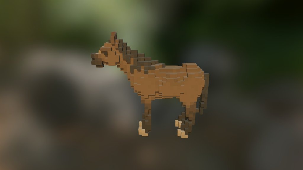 A voxel horse! - Horse - 3D model by Fugl (@marcoapc) 3d model