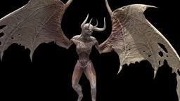 FlyingDemon1 demon, dead, reaper, mutant, undead, pbr-texturing, lowpoly, animation, monster