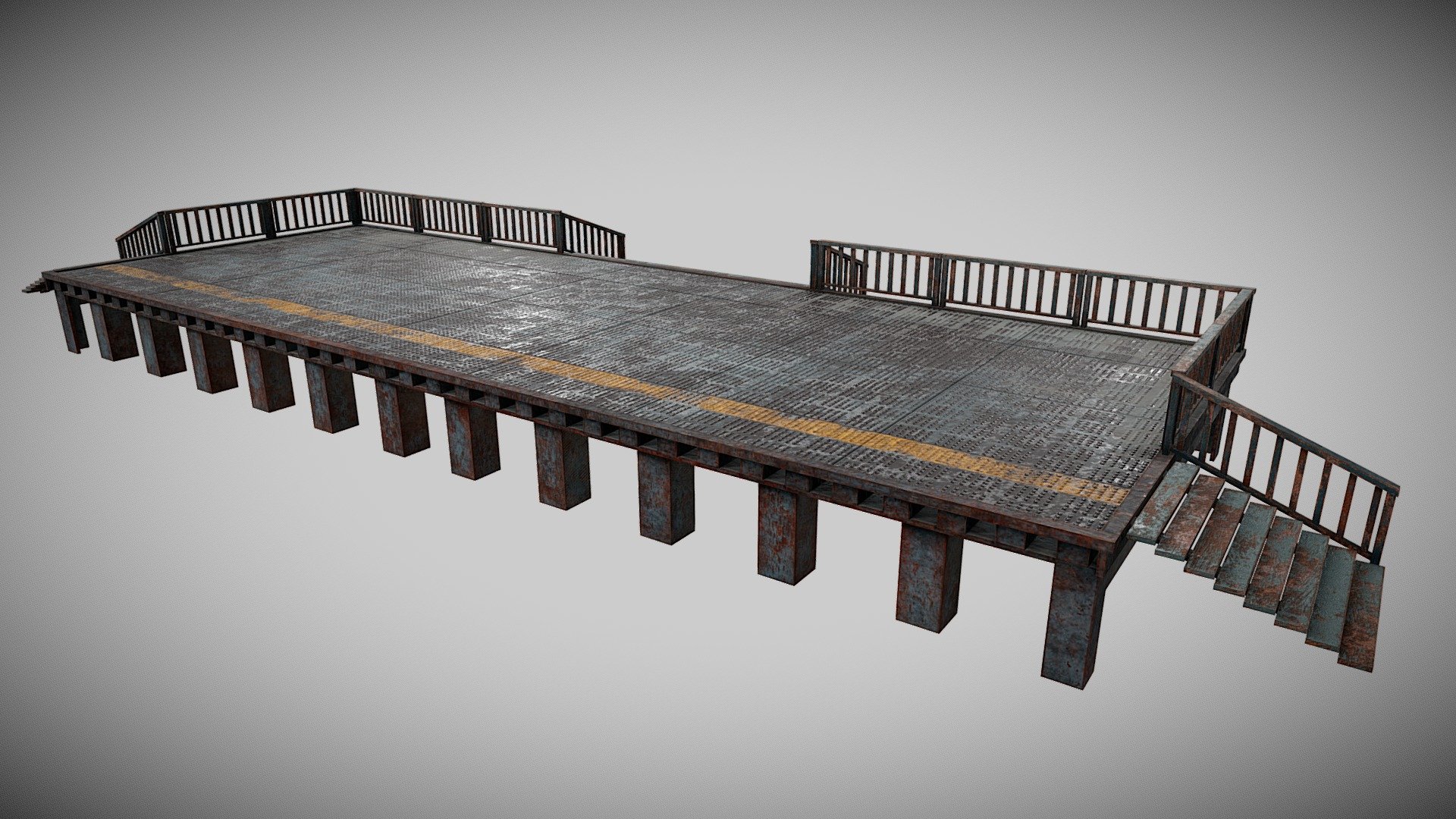 Iron railway platforms - Iron railway platforms - Buy Royalty Free 3D model by distant_voices 3d model