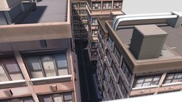 Anime Building toon, japan, exterior, roof, architectural, top, skycraper, newyork, commercial, eevee, parkour, architecture, cartoon, game, blender, lowpoly, city, building, street, anime