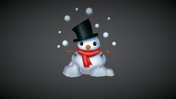 SnowMan cute, snowman, winter, snow, christmas, handpainted
